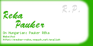reka pauker business card