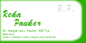 reka pauker business card